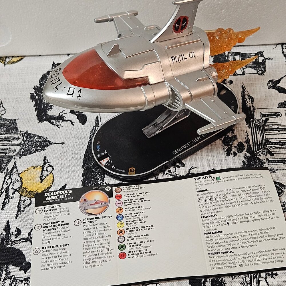 Marvel Wizkids Heroclix - M17-V001 - Deadpool's Merc Jet Vehicle Figure Limited